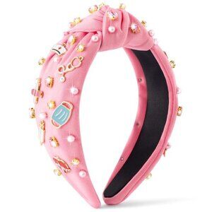 Jeweled Knotted Headband Pink Nurse